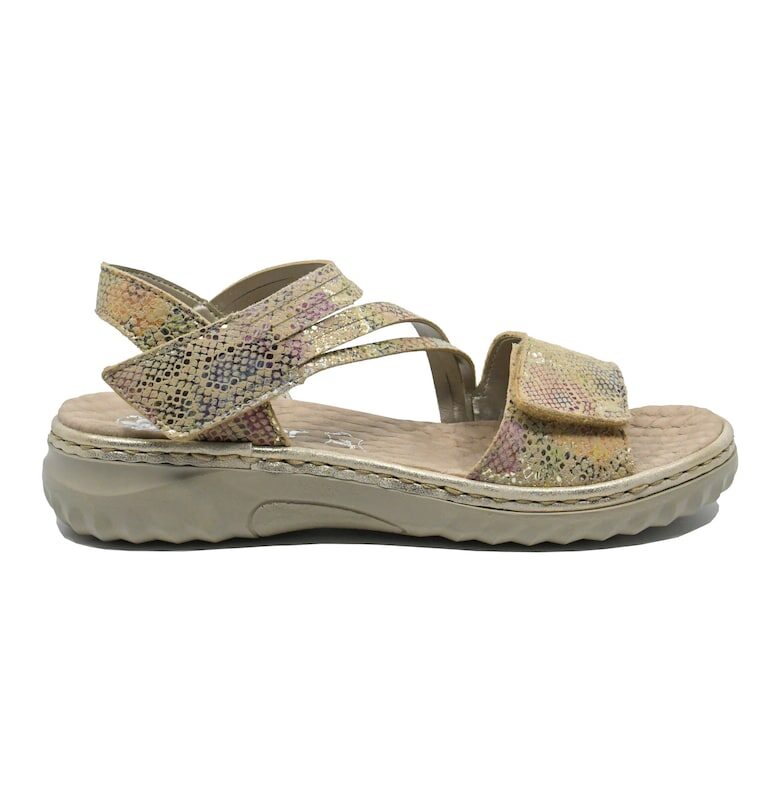 Дамски сандали  регулируеми - многоцветни - изработени от естествена кожа RIK60464-90 Rieker