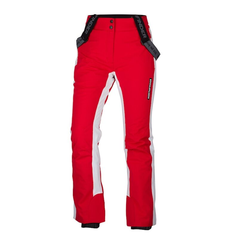 Дамски софтшел панталон за ски 3L 5K/5K June - Бял | Червен NORTHFINDER