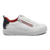 Дамски спортни обувки  от естествена кожа - бели с контрастни червени детайли RIK41906-80 Rieker