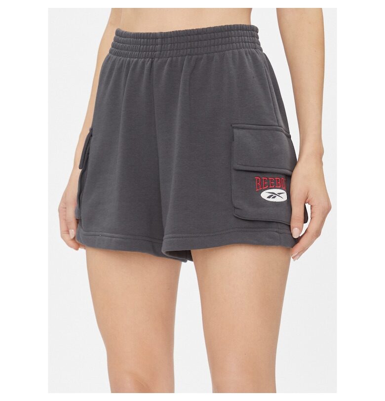 Дамски спортни шорти -  302536221 - Памук - Сив Reebok