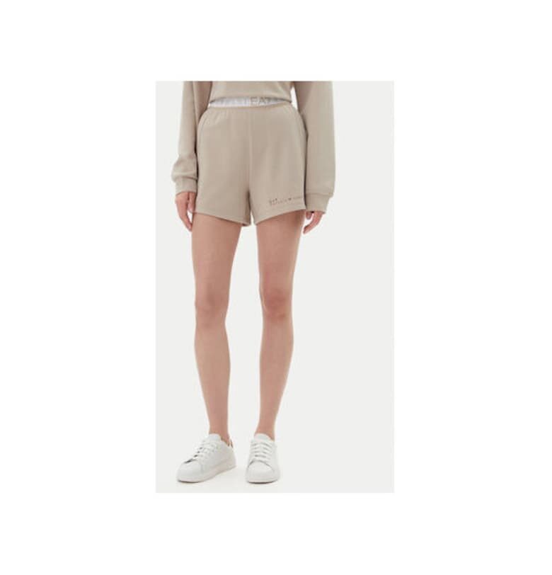 Дамски спортни шорти Emporio Armani  7W000280 AF12501 - Полиестер/Памук - Бежов - Бежов EA7