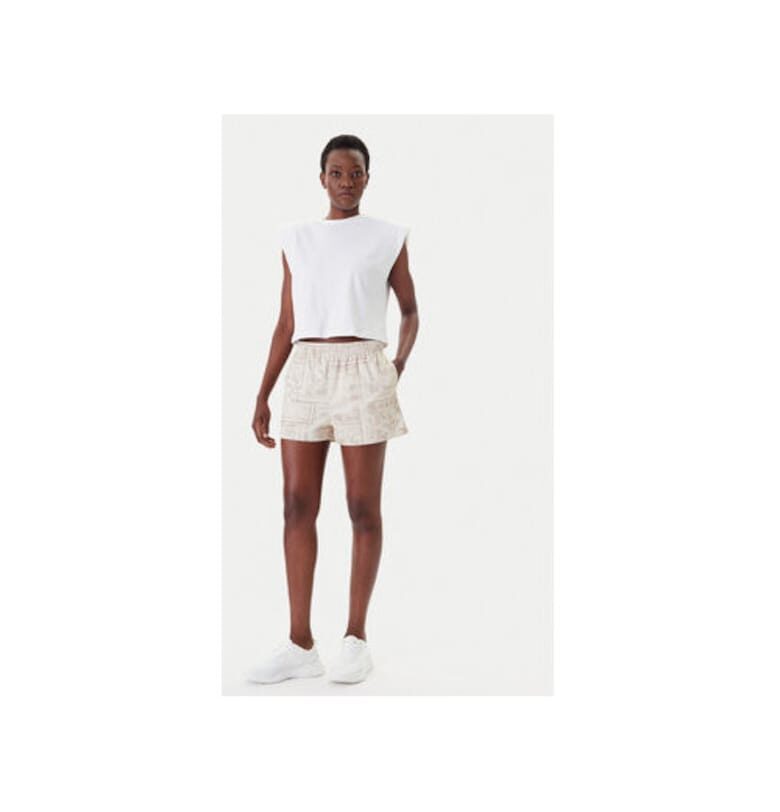 Дамски спортни шорти  PD00005437 - Полиестер - Бежов - Бежов Karl Kani