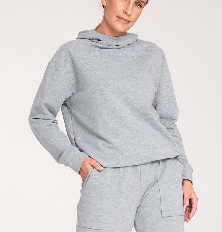 Дамски суитшърт -  M1034 - сив - памук/еластан Figl