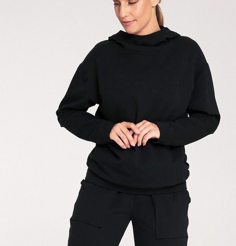 Дамски суитшърт -  M1034 - черен - памук/еластан Figl