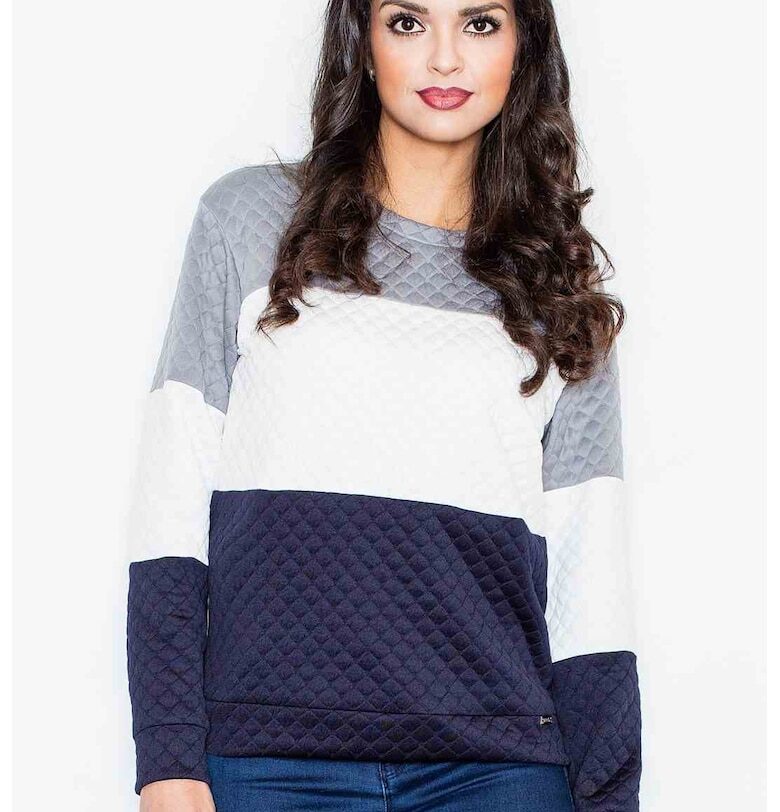 Дамски суитшърт  многоцветен - дълъг ръкав - полиестер/еластан - Figl