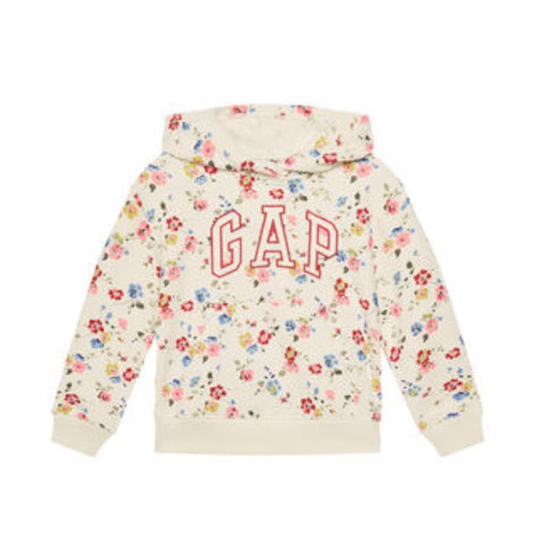 Дамски суитшърт -  флорален принт - памук - бял GAP