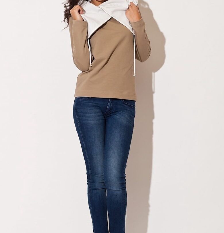 Дамски суичър -  бежов KATRUS