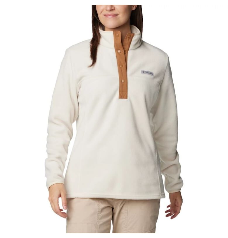 Дамски суичър с качулка Benton Springs 1/2 Snap Pull Over II W - полар - бял Columbia