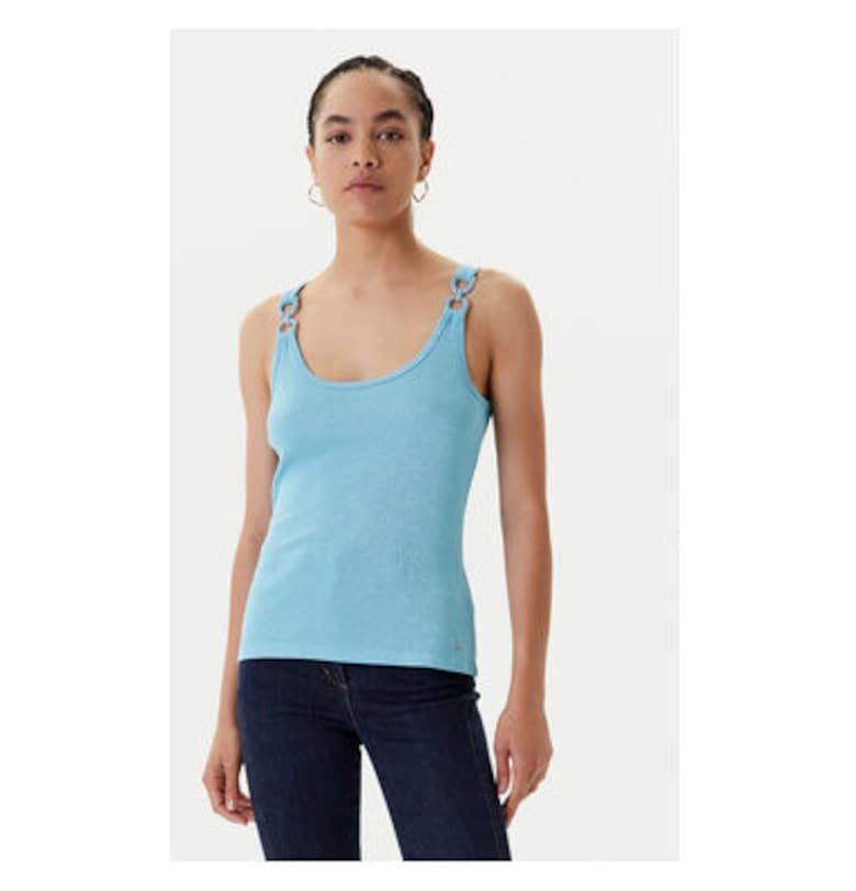 Дамски топ  251-DIDONI - Вискоза/Полиестер - Тюркоаз - Тюркоаз Morgan