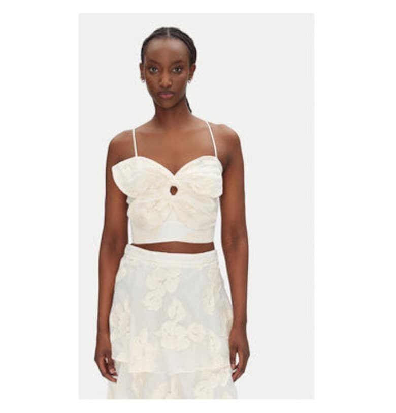 Дамски топ  53-2120 - Полиестер - Екрю - Екрю Access fashion