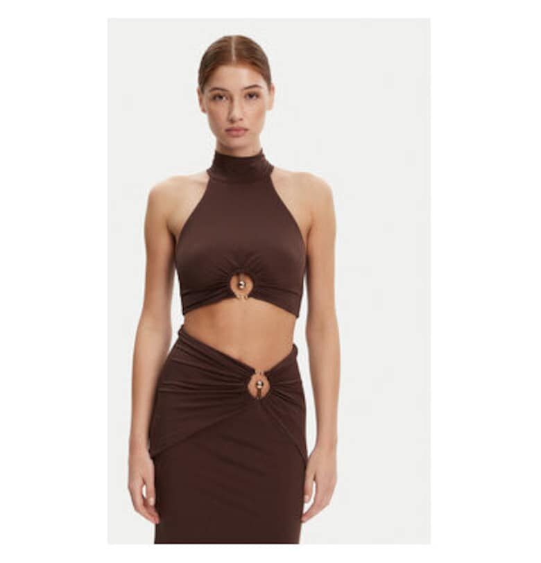 Дамски топ  59847TB - Найлон/Еластан - Кафяв - Кафяв BARDOT