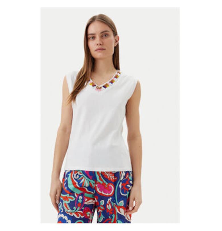 Дамски топ  MS2515021 - памук - 649745 - Бял Lola casademunt by maite