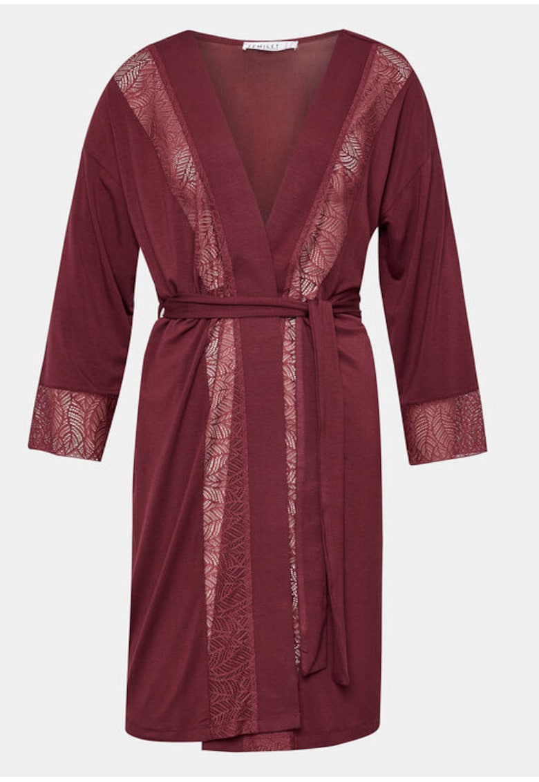 Дамски халат - 303152253 - Вискоза - Червен - Червен Femilet