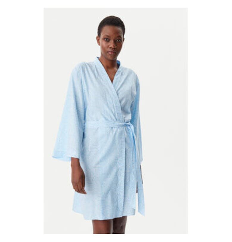 Дамски халат -  305145666 - Памук/Вискоза - Син - Син DKNY