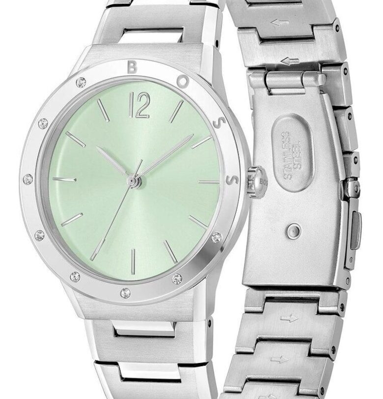 Дамски часовник  1502716 - 34ММ - сив - верижка от неръждаема стомана - аналогов дисплей HUGO BOSS