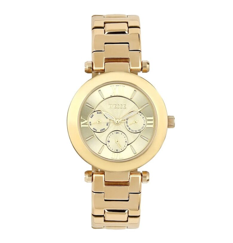 Дамски часовник  36 мм - стомана - водоустойчив 5 ATM - златист цвят Wesse