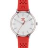 Дамски часовник  CODE ONE - 32 мм - неръждаема стомана - силиконова каишка - сребристо/червено adidas