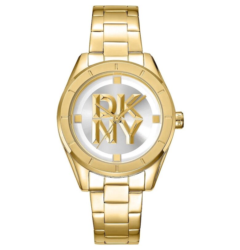 Дамски часовник  Chambers Midi Gold - 34 мм - златна гривна - комплект с кутия DKNY