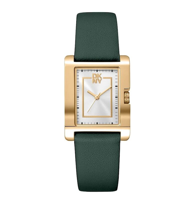 Дамски часовник  DK1L007L0025 зелен златист 25.5x33.5мм екологична кожа DKNY