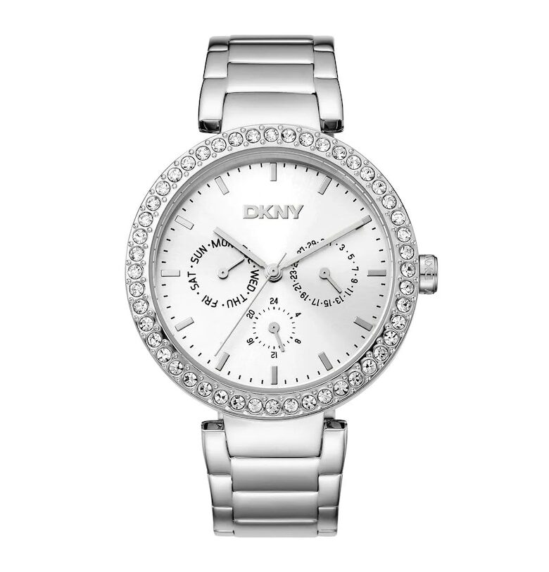 Дамски часовник  DK1L044M0035 - стомана - 40мм - сив - кварцов механизъм - водоустойчив на 5 ATM DKNY