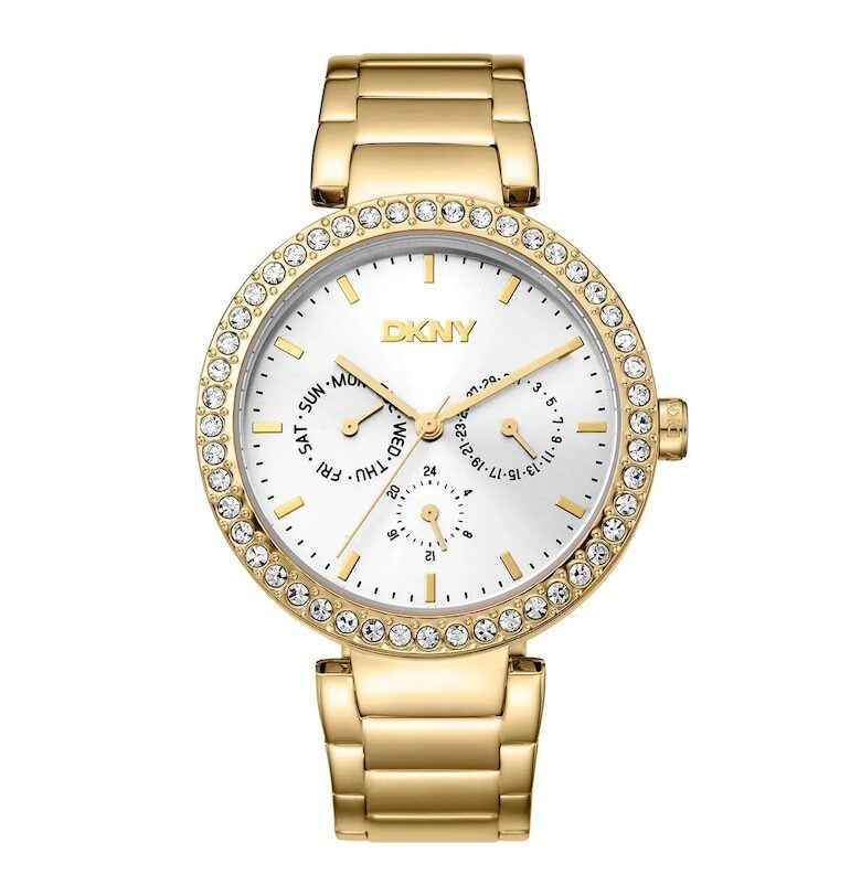 Дамски часовник  DK1L044M0055 - стомана - 40мм - златист - кварцов механизъм - водоустойчив 5 ATM DKNY
