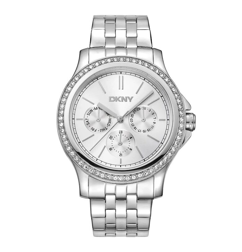 Дамски часовник  DK1L064M0045 - стомана - 40 мм - сив - кварцов механизъм - водоустойчив на 5 ATM DKNY
