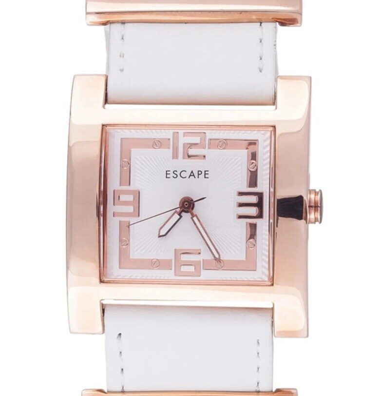 Дамски часовник  ECP10200 - бяла каишка от екологична кожа - 36мм - водоустойчивост 5 ATM Escape