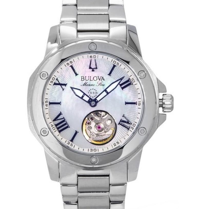 Дамски часовник  Marine Star - корпус от неръждаема стомана - гривна от неръждаема стомана - седефен циферблат - 35x09.7мм - водоустойчивост 100м Bulova