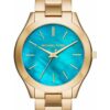 Дамски часовник Michael Kor - Неръждаема стомана - 42 мм - златист/тюркоаз Michael Kors
