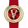 Дамски часовник  Thea - червен/златист - кожа/метал - 38мм - 5 ATM Versace