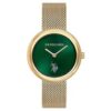 Дамски часовник  USPA2094-05 - златист - метална каишка - зелен циферблат - 35 мм US Polo Assn