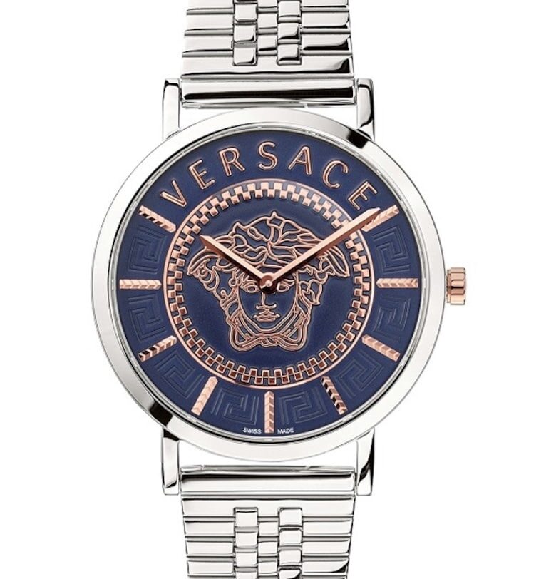 Дамски часовник  V-Essential - 36 мм - метална верижка - сребрист - водоустойчив 5 ATM Versace