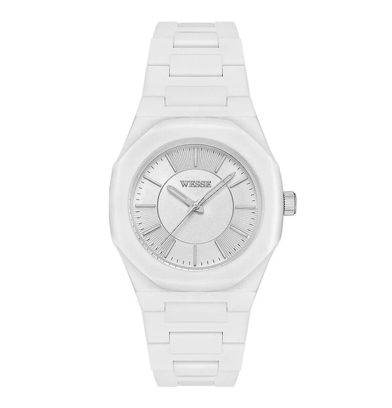 Дамски часовник  WWL111703 - 36мм - бял - пластмасова каишка - бял - водоустойчив 5 АТМ Wesse