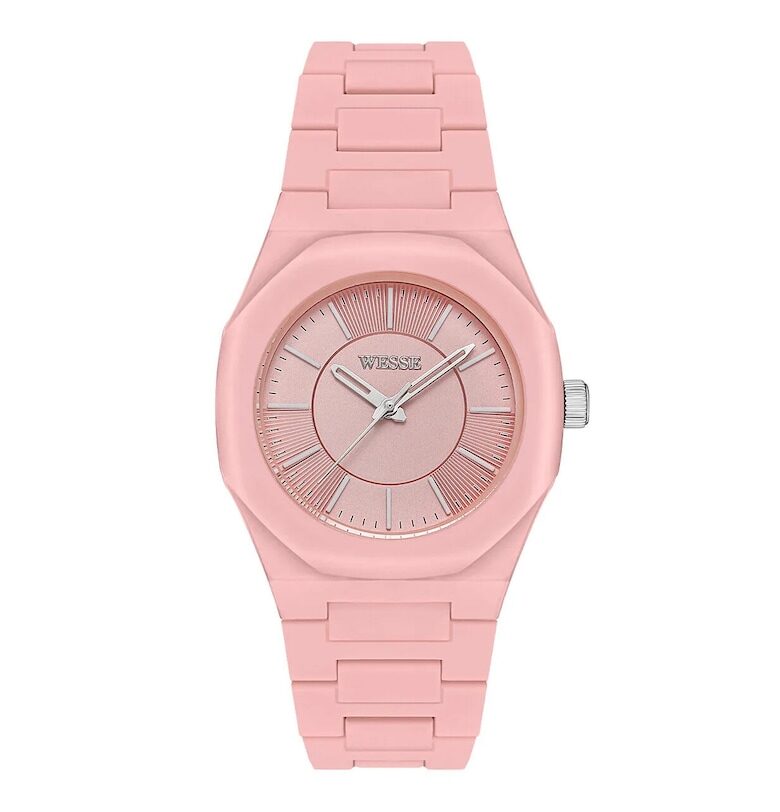 Дамски часовник  WWL111704 - 36мм - розов - пластмасова каишка - водоустойчив 5 ATM Wesse
