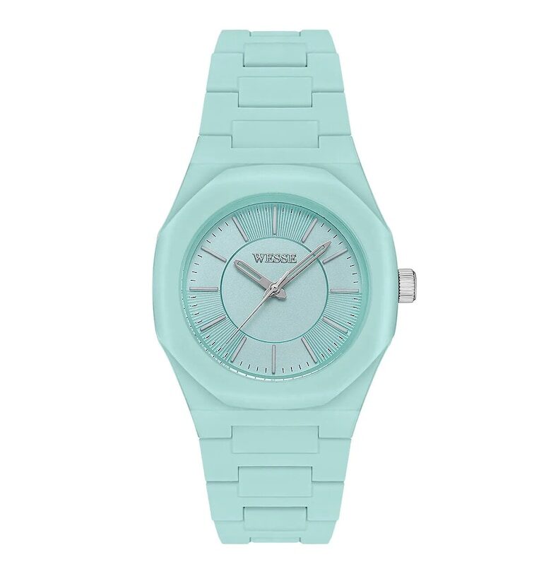 Дамски часовник  WWL111705 - 36 мм - тюркоаз - пластмасова каишка - водоустойчив 5 ATM Wesse