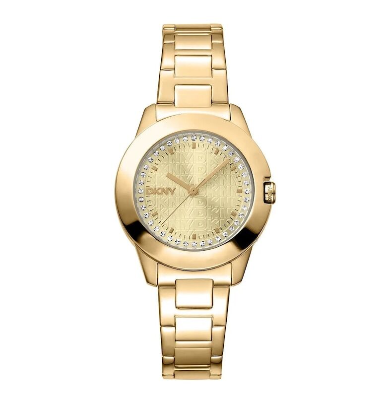 Дамски часовник  модел DK1L021M0055 - 26-30 мм - златист цвят - кварцов механизъм - водоустойчивост 5 ATM DKNY