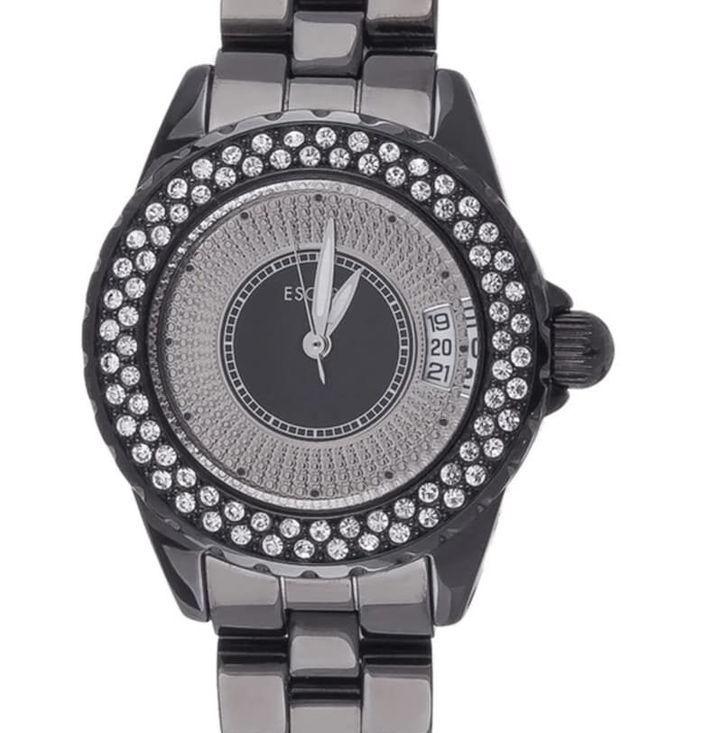 Дамски часовник  модел ECP10153 - стоманена каишка - черен - кръгъл корпус 30мм - водоустойчивост 5 ATM Escape