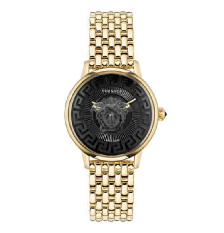Дамски часовник  модел VE6F00523 - 38 мм - златист - стоманена каишка - черен циферблат - 5 ATM Versace