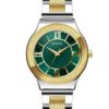 Дамски часовник  модел WWL111306 - кръгъл корпус 32мм - стоманена каишка - златист/сребрист - зелен циферблат - водоустойчивост 5 ATM Wesse