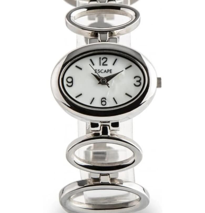 Дамски часовник  стоманена каишка - корпус 26-30 мм - водоустойчивост 5 ATM - сребрист Escape