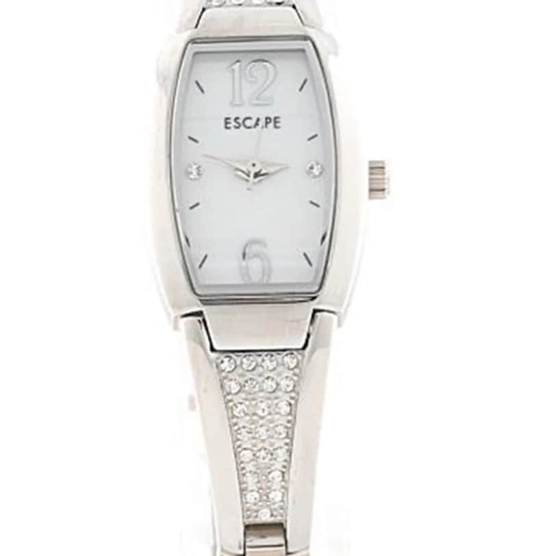 Дамски часовник  стоманена каишка - корпус 30 мм - водоустойчивост 5 ATM - бял циферблат - сребрист Escape