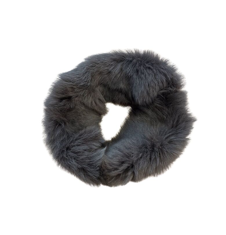 Дамски шал  овча кожа - кафяв - 80x17см Eleven paris