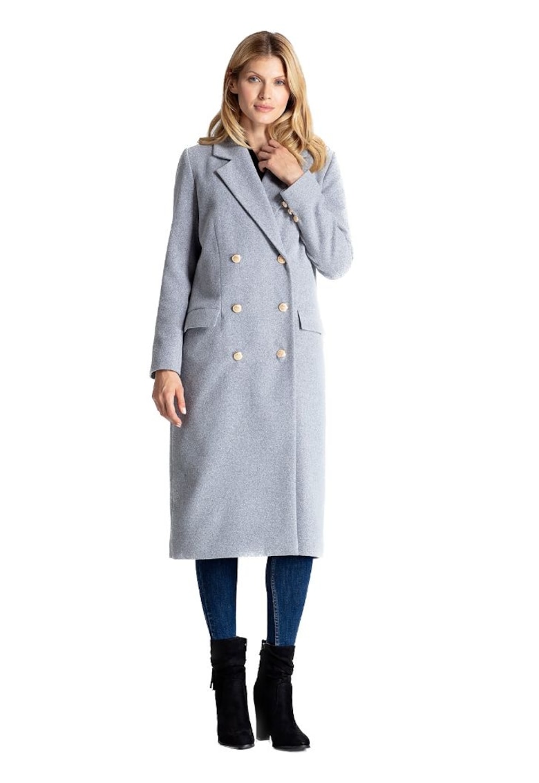 Дамско вълнено яке Saberis M681 сиво - Сив Figl