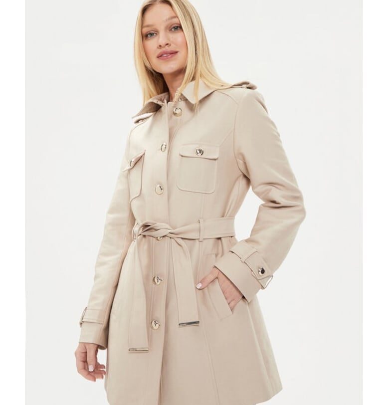 Дамско палто -  18200 - Бежово - Полиестер - Бежов Morgan