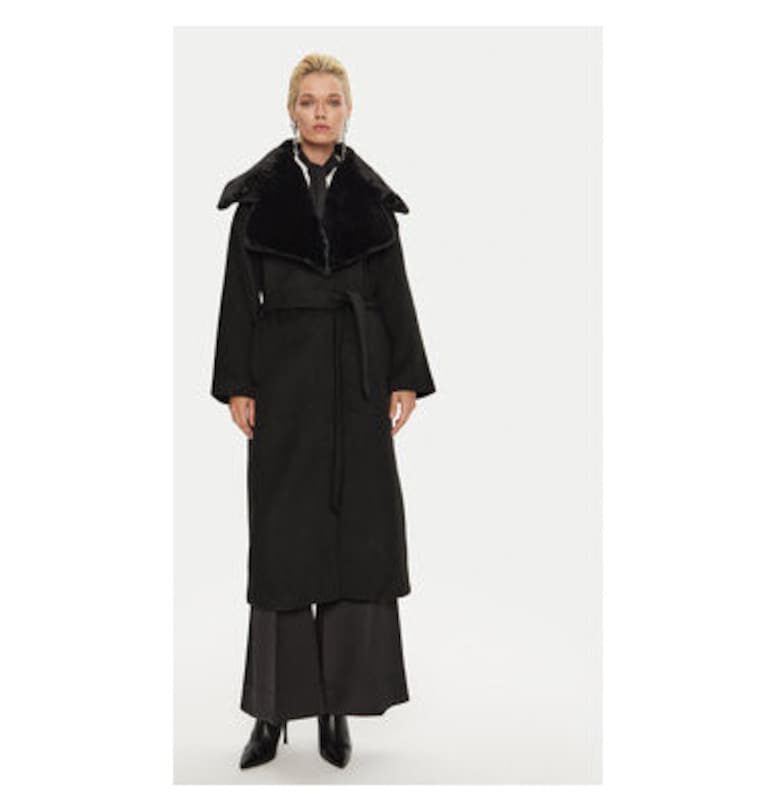 Дамско палто -  304009983 - Вълна/Рециклиран полиестер - Черно Bruuns Bazaar