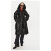 Дамско палто -  304473180 - Екокожа - Черно - Черен ROTATE