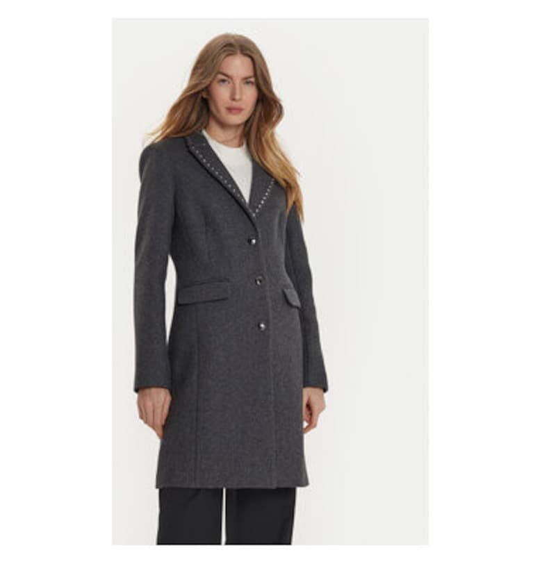 Дамско палто -  304480454 - Вълна/Полиестер - Сив - Сив Morgan