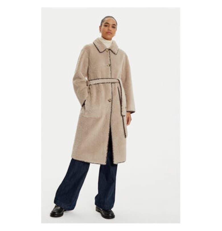 Дамско палто -  304524783 - Полиестер - Бежов - Бежов Oui