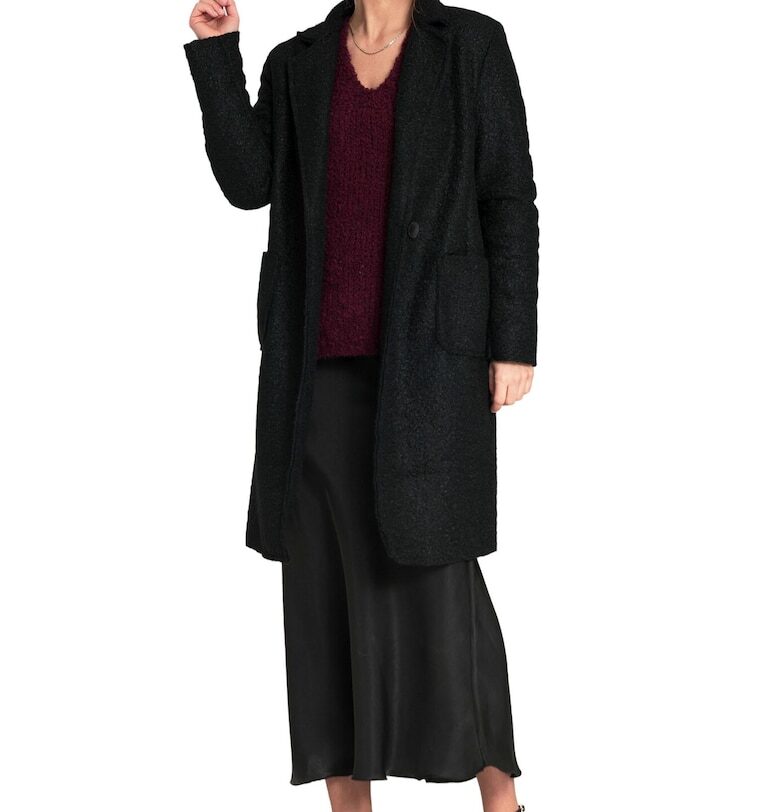 Дамско палто M1113 -  Полиестер - Черно - Един размер Figl