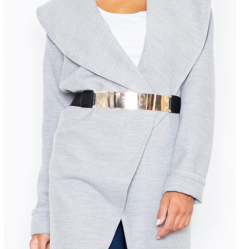 Дамско палто M407 -  Полиестер/Вискоза - Сиво - Figl